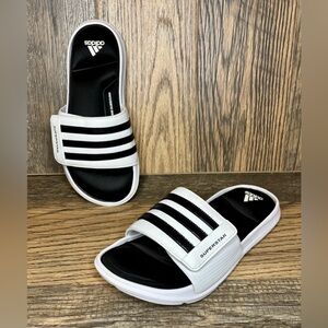 adidas 5G Superstar Slides/Sandals RARE White/Black Men Size 7 AC8702 VERY GOOD!